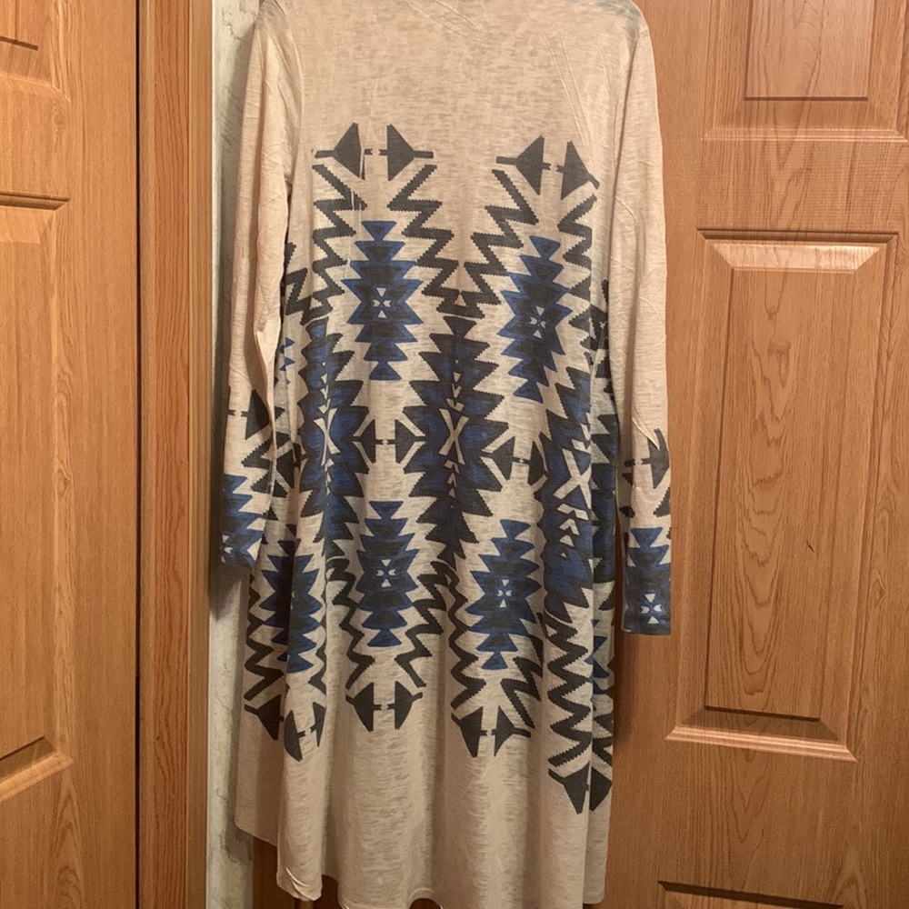 Charlotte Russe BOHO / Aztec Long Sweater Duster — XL — Beautiful! - Picture 2 of 6
